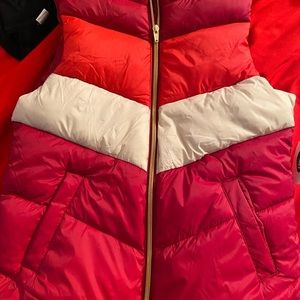 NWT tricolor girls youth Puffer Vest